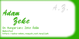 adam zeke business card